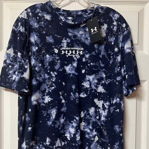 Under Armour Navy and White Tie-Dye Logo Tee
